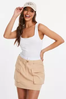 Мини-юбка карго с двойным поясом Stone QUIZ Clothing