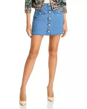 Мини-юбка Kris с пуговицами спереди L'AGENCE, синий