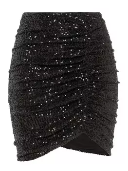Мини-юбка LASCANA Pailletten, черный