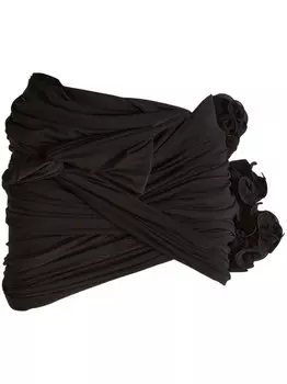 Мини-юбка Magda Butrym с цветочной аппликацией, черный