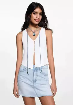 Мини-юбка Mango Kids, светло-голубой