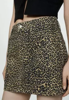 Мини-юбка Mango, коричневый