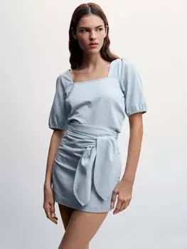Мини-юбка Mango Lester, открытая синяя