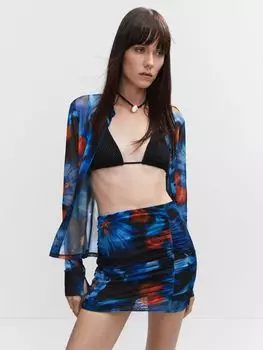 Мини-юбка Mango Parela Tie Dye, оранжевый/мульти