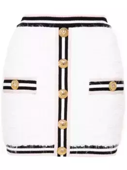 Мини-юбка Maze с монограммой BALMAIN, белый