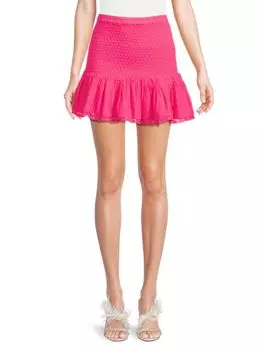 Мини-юбка Mila Swiss Dot Loveshackfancy, цвет Watermelon