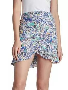 Мини-юбка milendi с оборками и принтом Isabel Marant Blue