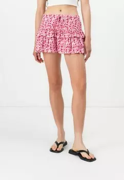Мини-юбка MINI FRILL SKIRT Gina Tricot, розовый
