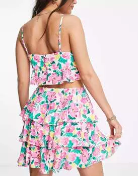 Мини-юбка Miss Selfridge с цветочным принтом
