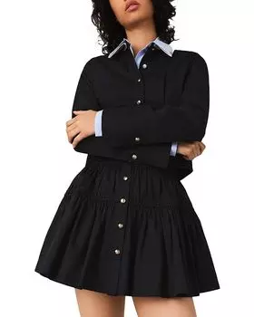 Мини-юбка на резинке Maje, синий