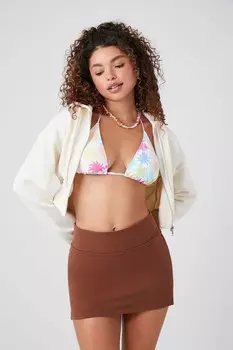 Мини-юбка облегающего кроя с вентиляцией Forever 21, шоколадный