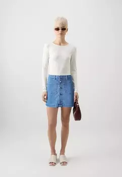 Мини-юбка Onlamazing Life Skirt Only, светло-голубой деним