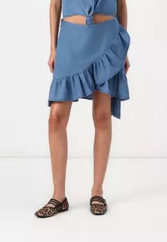 Мини-юбка ONLBEA SOFIA WRAP SKIRT - Denim skirt ONLY, цвет Medium Blue Denim