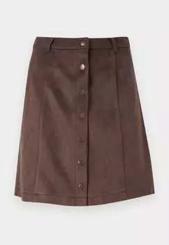 Мини-юбка ONLINA SUEDE BUTTON SKIRT ONLY, коричневый