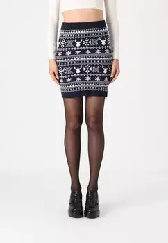 Мини-юбка ONLXMAS WINTER SKIRT ONLY, темно-синий