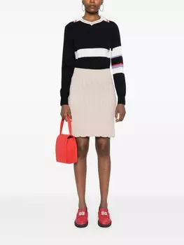 Мини-юбка Patou из мериносовой шерсти, связанная косами, серый