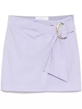 Мини-юбка Patrizia Pepe с бляшкой-логотипом, фиолетовый