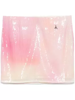 Мини-юбка Patrizia Pepe с пайетками, розовый