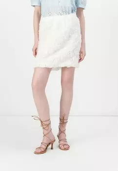 Мини-юбка PCMARGARITA SHORT SKIRT Pieces, кремовый