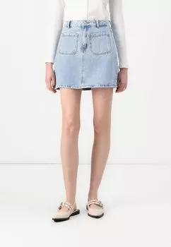 Мини-юбка PCSKY MINI SKIRT Pieces, деним