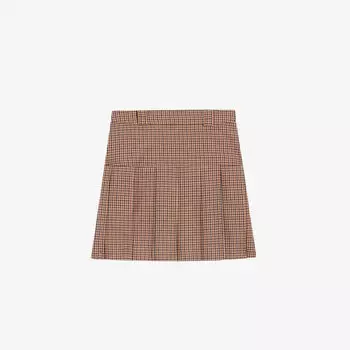 Мини-юбка песочного цвета со складками из эластичной ткани в клетку Claudie Pierlot, цвет divers