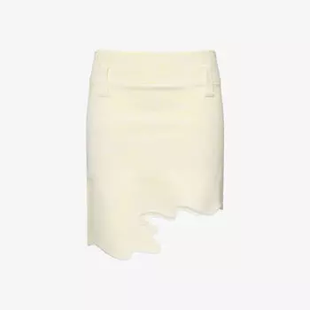 Мини-юбка Ph5 Алани ультрафиолетовая волнистая вязаная, сливочный