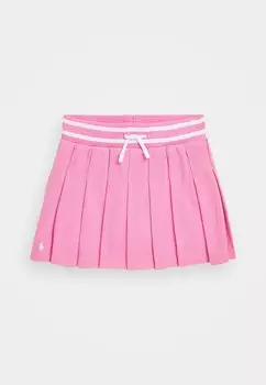 Мини-юбка PLEATED COTTON JERSEY SKORT Polo Ralph Lauren, фуксия