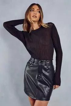 Мини-юбка под кожу MISSPAP, черный