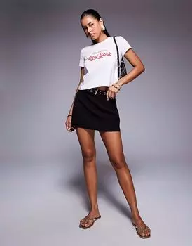 Мини-юбка Princess Polly Nozomi с люверсами и поясом черного цвета