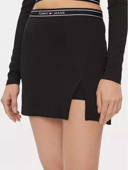 Мини-юбка приталенного кроя Tommy Jeans, черный