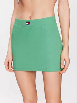 Мини-юбка приталенного кроя Tommy Jeans, зеленый