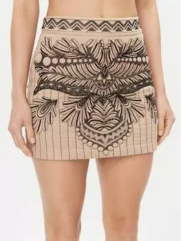 Мини-юбка приталенного кроя Twinset, бежевый