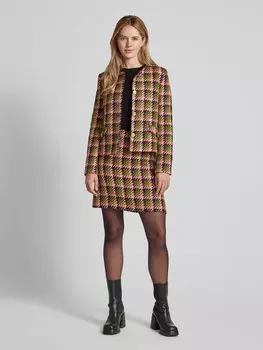 Мини-юбка прямого кроя из ткани букле Christian Berg Woman Selection, розовый