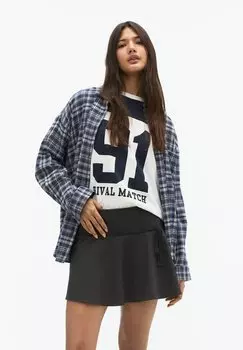 Мини-юбка PULL&BEAR, темно-серый