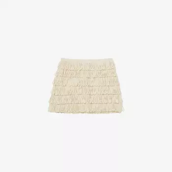 Мини-юбка Reiss Бобби с бахромой, белый