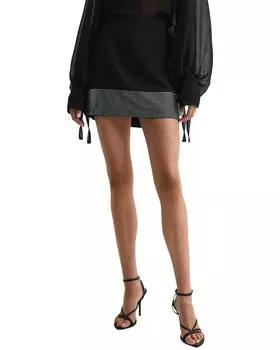 Мини-юбка Reiss Seline с декором, черный