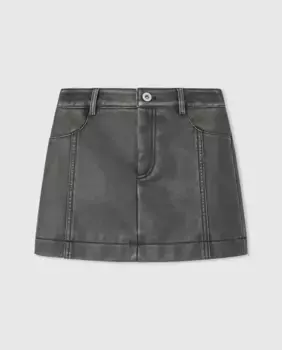Мини-юбка с эффектом кожи для девочки Pepe Jeans, черный