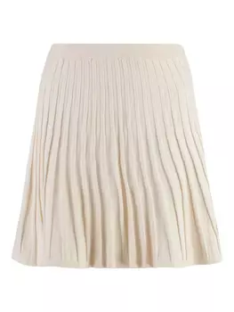 Мини-юбка с эффектом плиссе Yves Salomon, нейтральный