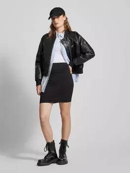 Мини-юбка с эластичным поясом Pieces, черный