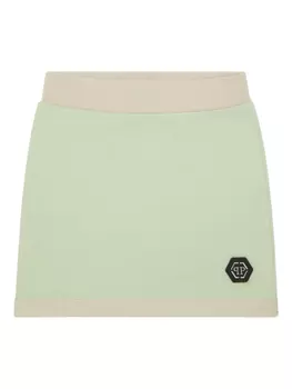 Мини-юбка с аппликацией логотипа Philipp Plein, зеленый
