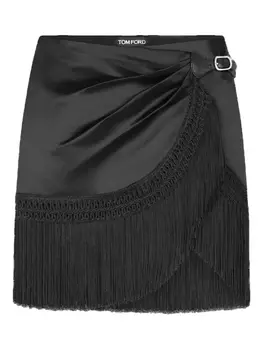 Мини-юбка с бахромой от TOM FORD, черный