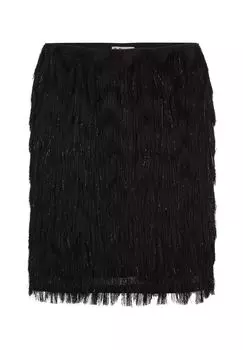 Мини-юбка с бахромой Vera Mont, черный
