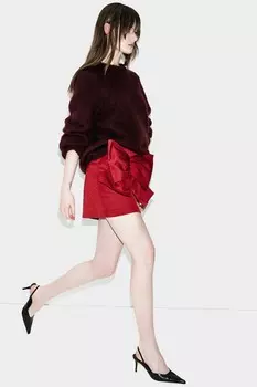 Мини юбка с бантом H&M, красный