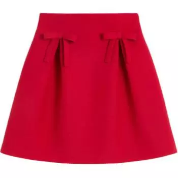 Мини-юбка с бантом и складками Valentino, красный