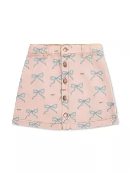 Мини-юбка с бантом от Tiny Cottons, серый