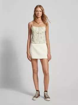 Мини-юбка с боковой молнией WEEKDAY, песочный