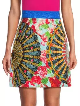 Мини-юбка с цветочным принтом Dolce&Gabbana, цвет Red Multi