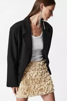 Мини юбка с цветочным принтом и рюшами & Other Stories, экрю