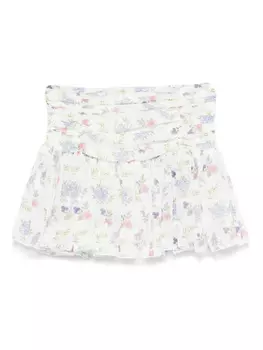 Мини-юбка с цветочным принтом Miss Grant Kids, белый