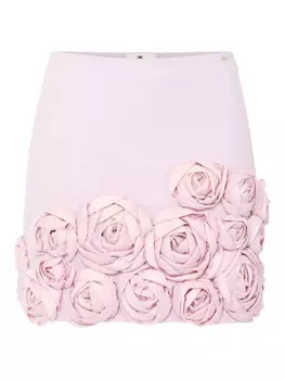 Мини-юбка с цветочным узором Elisabetta Franchi, розовый